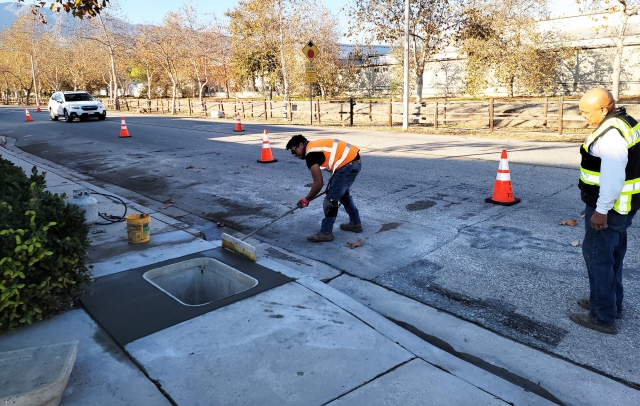 On Tuesday, December 3, 2024, traffic cones were set up along Old Telegraph Road as Spectrum crews worked on installing fiberoptics for our local Wild Fish & Game to utilize.