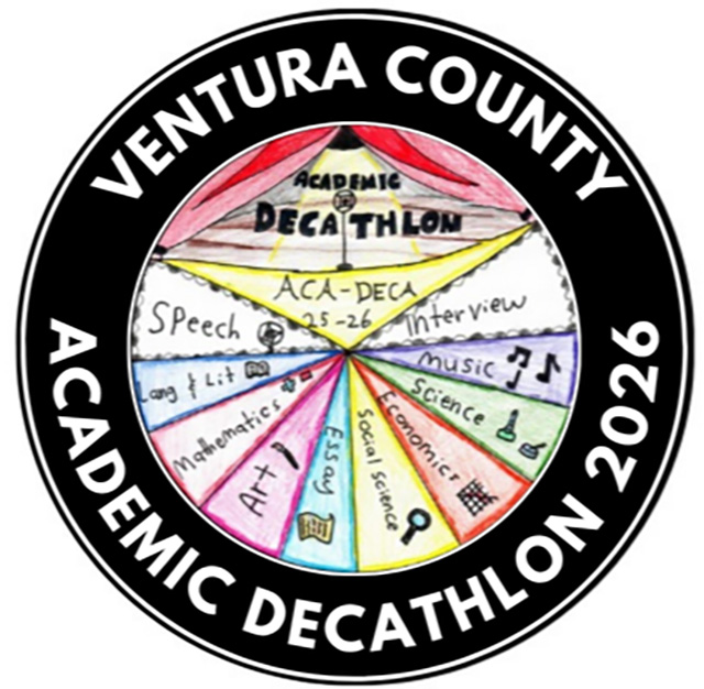 Fillmore High School’s Layla Bloom, grade 11, was named the winner next year’s VCOE Logo Design contest for the Academic Decathlon. Above is her artwork. Photo credit Ventura County Office of Education (VCOE).