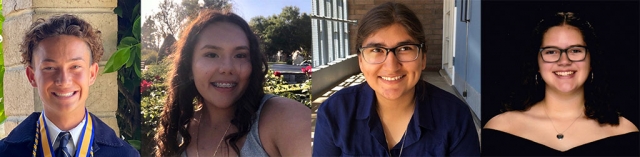 This year’s 2021 class of Alan Peterson scholars. (l-r) Evan Alamillo who will attend CSU Channel Islands, Estefany Gonzalez who will attend Ventura College, Mariam Bazurto who will attend UC Davis, and Olivia Palazuelos who will attend Fresno State.