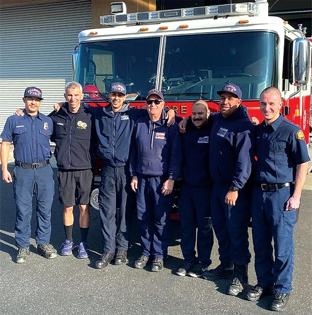 The Fillmore Fire Department congratulating Thompson (center) on retirement. The Fillmore Fire Department and citizens of Fillmore and Ventura County would like to thank you for your 50 years of dedicated service. You have always shown such professionalism and have led by example. See you later, Skipper! Stay tuned next week for full story on Bob Thompson. Photo courtesy https://www.instagram.com/fillmorefirefighters/?hl=en.