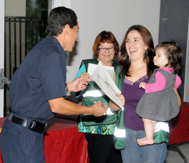 Sugey Lopez receiving her diploma.