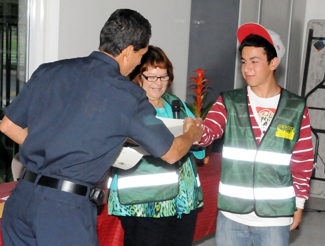 Jorge Magana receiving his diploma.