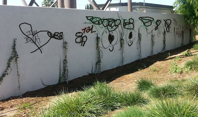 Graffiti on a wall near A street with The Gazette's own