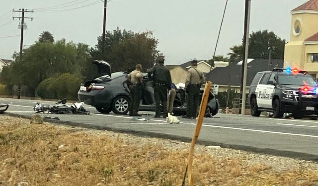 On Tuesday, May 11th at 6:13am, a traffic collision occurred on Ventura and D Street in Fillmore. Police responded quickly to the scene. Cause of the crash is under investigation. Photo courtesy Veronica Hernandez.