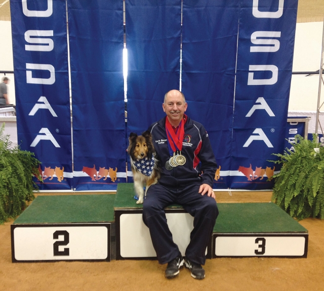 Kevin Brown and Hunter getting Gold for Individual Snooker (in Europe competition RED is 1st place, BLUE 2nd) USA Jean Lavalle and Cheer 2nd Mexico 3rd.