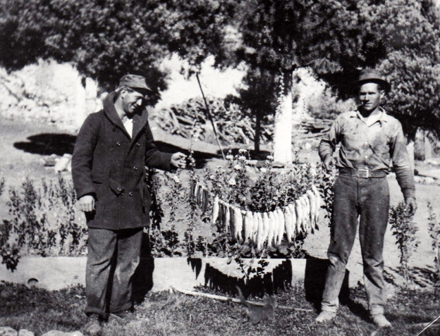(Above) a fish catch circa 1920 with (at right) Charlie Brown. Photos courtesy Fillmore Historical Museum.