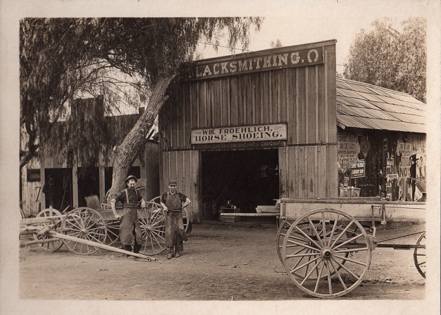 William Froehlich’s Blacksmithing, circa 1900, who operated the shop from the 1880s to the 1920s. Photos courtesy Fillmore Historical Museum.