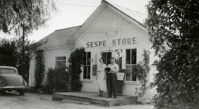 Sespe Store and Post Office on Grand Avenue, Mr. and Mrs. Lee Phillips, 1930s. Photos Courtesy Fillmore History Museum.