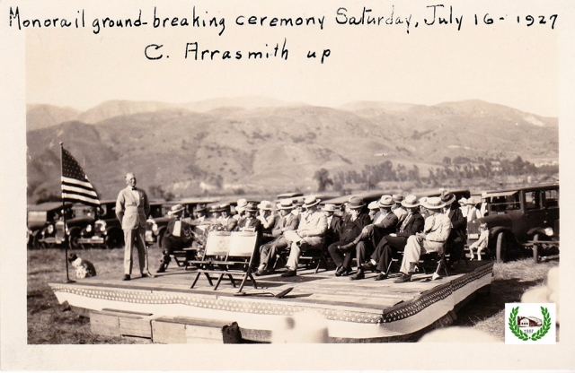 Monorail Groundbreaking ceremony which was held on July 16th, 1927.