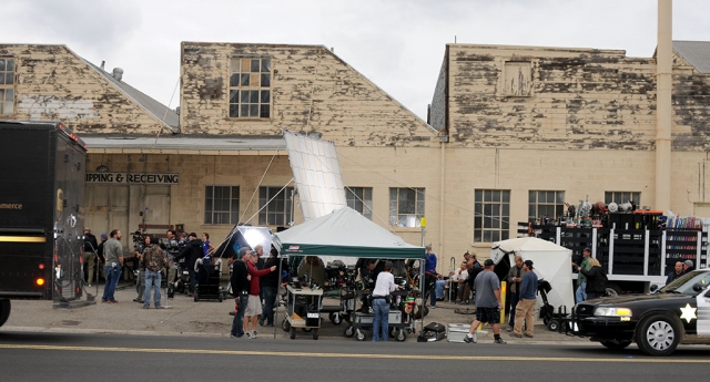 Filming took place last week at the corner of A Street and Sespe Avenue on the FX Series “Justified”.