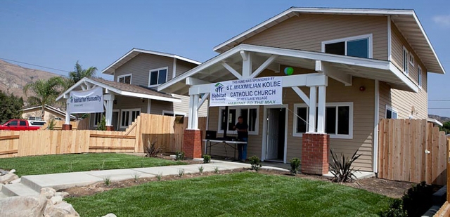 Two houses built by Habitat for Humanity on the corner of Temescal Street in Piru. The dedication was held September 24.