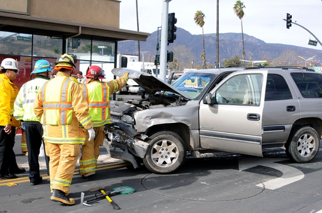 A two-car collision took place at the intersection of Central Avenue and Highway 126 on Tuesday, at approximately 11:30 a.m. Substantial damage was sustained by both vehicles but no injuries were reported.