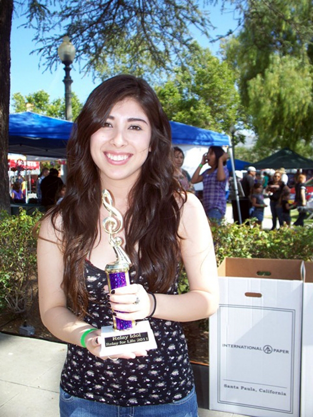 Congratulations to Araceli Campos on winning the 1st Annual Relay for Life of Fillmore-Piru Relay Idol Singing Competition at the Fillmore May Festival. Sat. May 21, 2011.