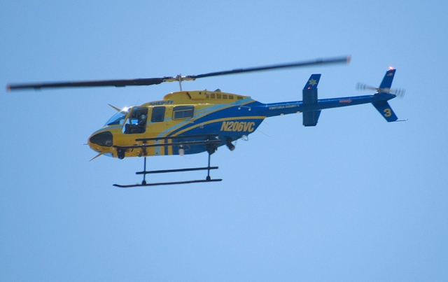 On Friday June 18th, 2021, at 1:35pm, the Ventura County Sheriff's and VCSO Copter 3 were searching for a male subject in the area of B Street and Blaine Avenue, Fillmore. Copter 3 was in the area searching for about 40 minutes and was released by 2:30pm. No information on the suspect was released. Courtesy Angel Esquivel--AE News.