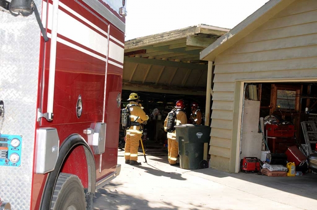 A shed fire was put down last week on Grand Avenue during the Thomas Fire event.