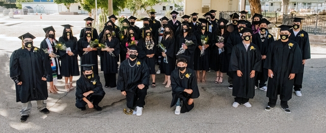 On Thursday, June 10th, Sierra High School hosted their 2021 Graduation ceremony. This year’s ceremony took place in front of the District Office while abiding by COVID-19 protocols; graduation was a success! Pictured is the Sierra High School Graduating Class of 2021.