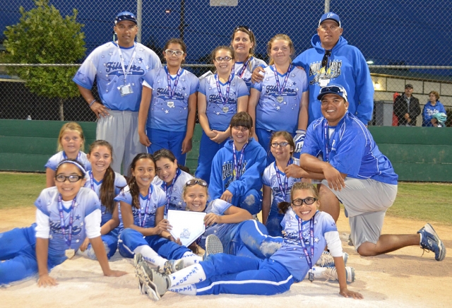 The Team battled through the district tournament at El Rio, CA beating Camarillo 2-1, West Valley 6-3 and Hart 1-0. In championship game the team lost to Hart but qualified for the Southern California “B” State Championship Tournament from July 5th-7th in Lancaster CA. Team members are Isabella Ayala, Sabrina Bracamontes, Janeah Castro, Audrey Clay, Jamie Fontes, Jessie Fontes, Ciana Garcia, Lexi Garza, Zoie Isom, April Lizarraga, Olivia Robledo and Jordyn Walla. The team is managed by Jeff Fontes. Coaches are Louie Garza, Mario Robledo and Karen Fontes. Team mom is Maribel Garza.