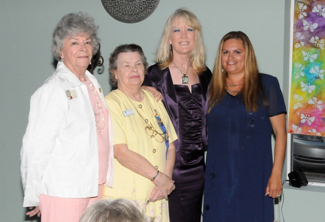On June 15th, The Soroptimist Club of Fillmore installed new officers under the direction of Dora Zavala, District Director. Pictured (r-l) are President Ari Larson, Vice President Jane David, Recording Secretary Marianne Crane, and Treasurer Cleo Friddle.