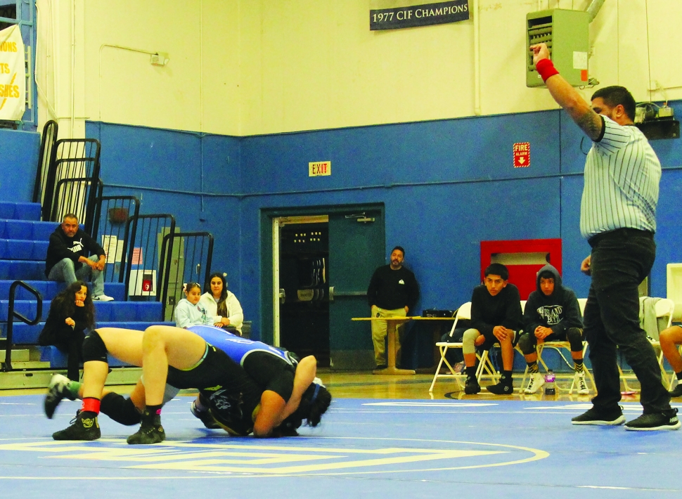 Pictured above is Fillmore’s Emma Torres during her match against Mariah Capp of Channel Islands High School. Photo credit Head Girls Coach Michael Torres.