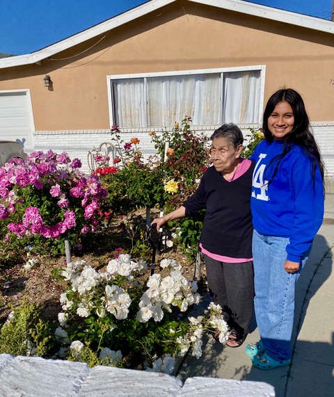 Fillmore Civic Pride volunteers named the June 2024 Yard of the Month winner Matilde Laureano, pictured above with her granddaughter Emma Torres in her yard at 724 A Street. It is filled with bushes and small Rose trees in various colors. Photo credit Linda Nunes.