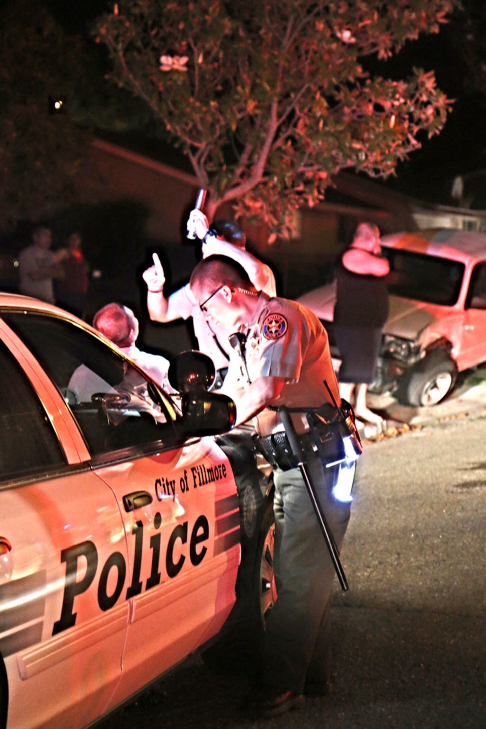 Deputies check the driver for DUI.