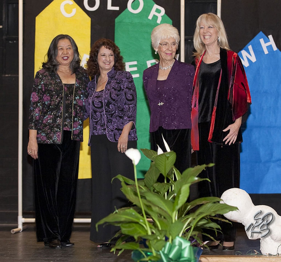 Color, Color Everywhere was this year’s theme for the Soroptimist International of Fillmore Fashion Show, Luncheon and Silent Auction. President Ari Larson thanked the community for a successful event. Clothing providers included: Draper’s & Damon’s (Camarillo), Nannette Keller (Fillmore), That’s Cherry (Fillmore) and Wendy’s Bridal (Fillmore). Mistress of Ceremonies was Fillmore Police Chief Monica McGrath and the Escorts were Ventura County Sheriff Geoff Dean and Fillmore Fire Chief Rigo Landeros. The caterer was La Fondita Restaurant in Fillmore. The following youth groups helped at the event: One Step a la Vez, Santa Clara Valley Explorers Post #2958 and teacher Josh Overton’s Drama Classes at Fillmore High School. Among the guests was Ventura County Supervisor Kathy Long. A special presentation was made to Soroptimist Sarah Hansen on being one of 12 women chosen for the 1st Annual Community Gems sponsored by Van Gundy Jewelers. Women interested in finding out more about Soroptimist may contact Pres. Ari Larson 805.794.7590 or VP Jane David 805.727.1145. Courtesy of Ari Larson. Photos Courtesy of KSSP Photographic Studios, Fillmore.