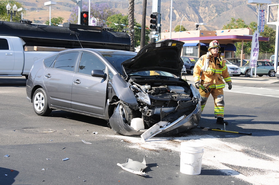 A collision occurred Thursday at the intersection of Hwy. 126 and Central Avenue. A Toyota Prius was struck by a Ford SUV. The Prius suffered significant damage to the front end while the Ford had damage to the right front end. No injuries were reported at the time of the incident.