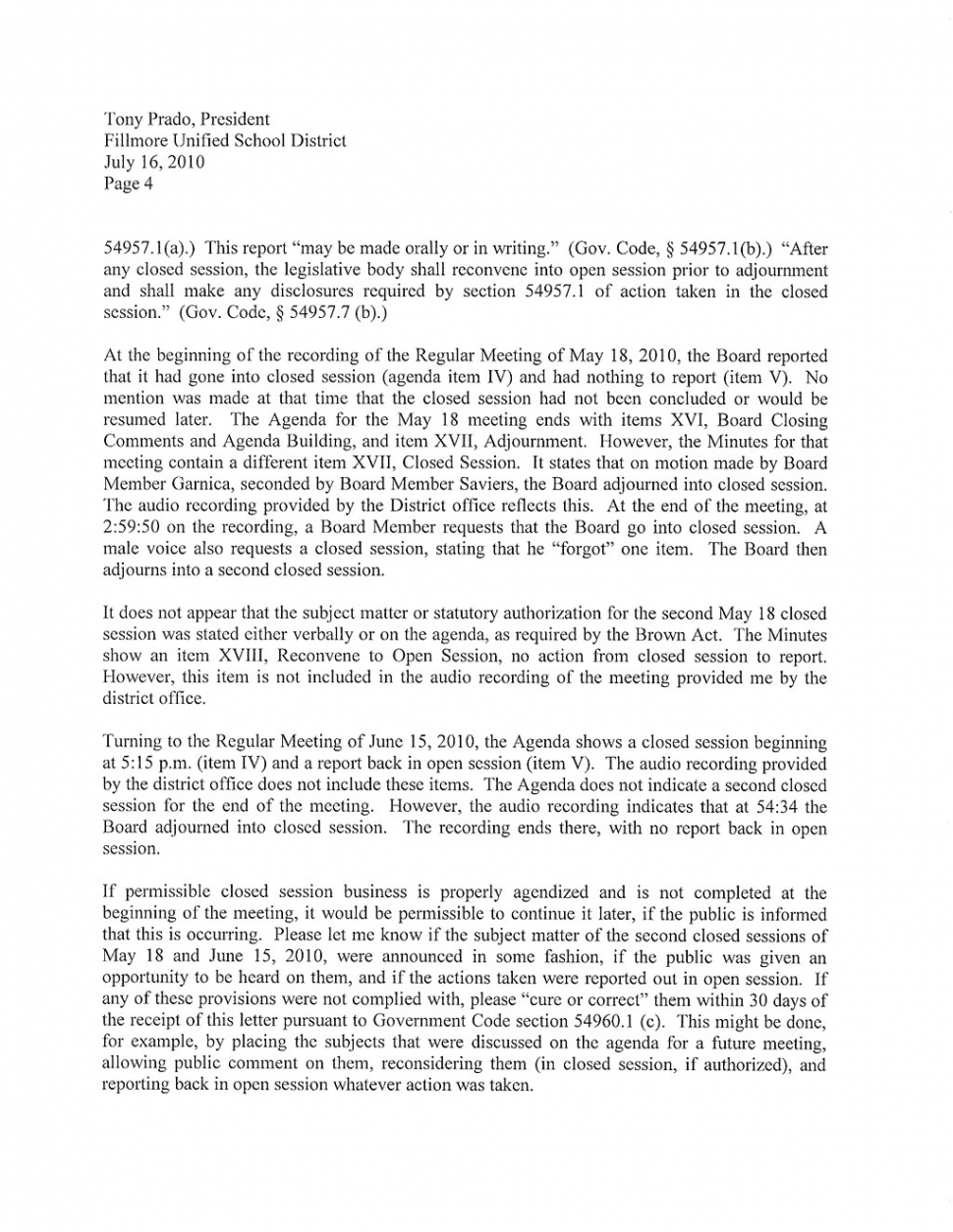 Brown Act violations letter page 4.