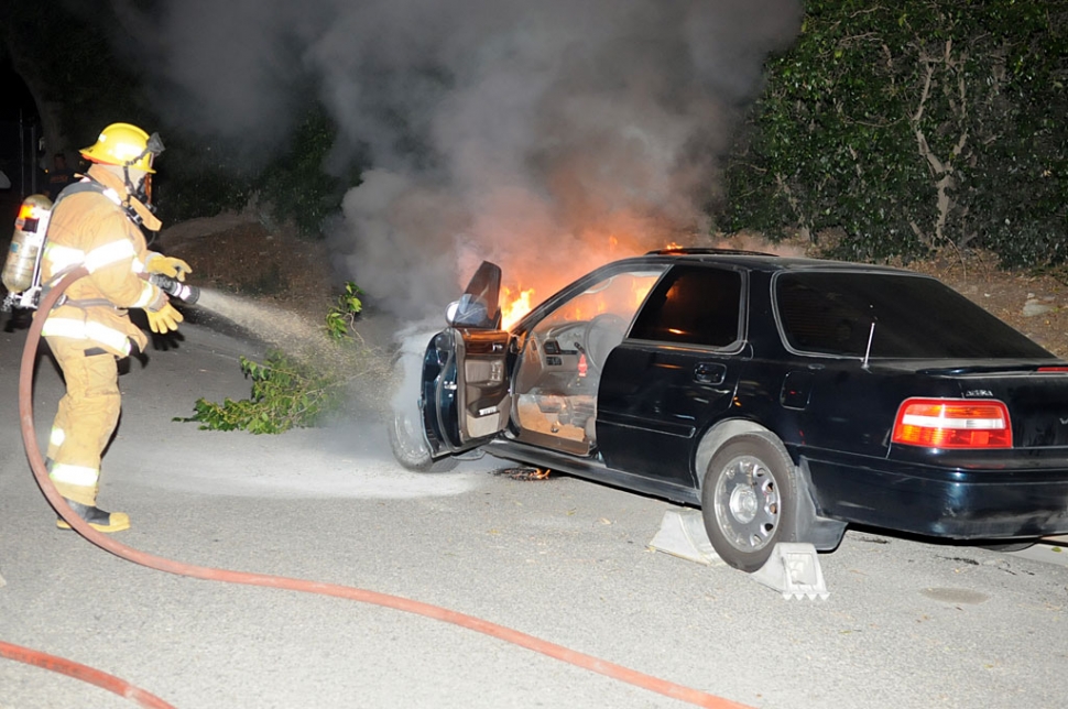 Upon arrival, the fire was quickly extinguished.