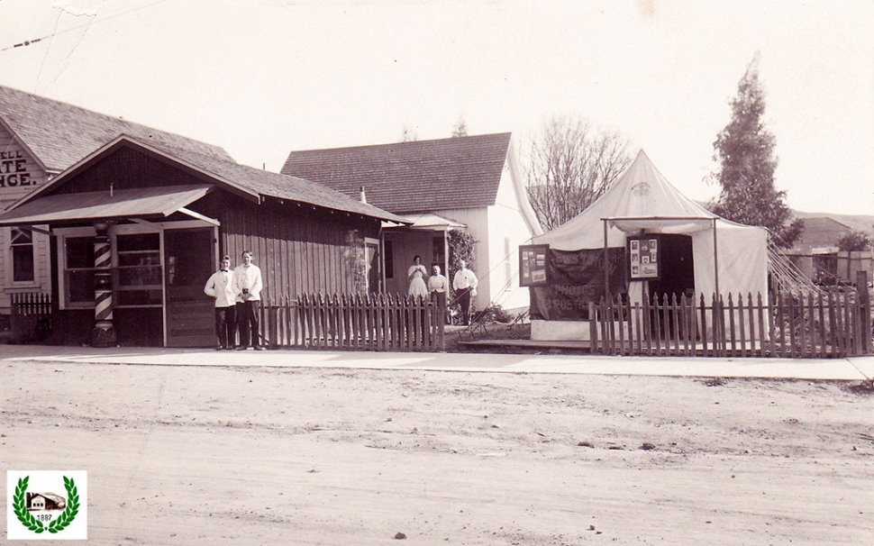 McCampbell Insurance Barbershop, circa 1910.