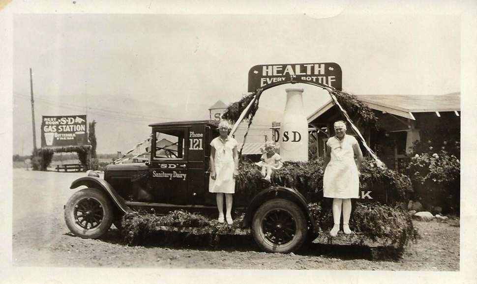 Sanitary Dairy entry in the Fillmore Festival Parade in 1930. Photos credit Fillmore Historical Museum.