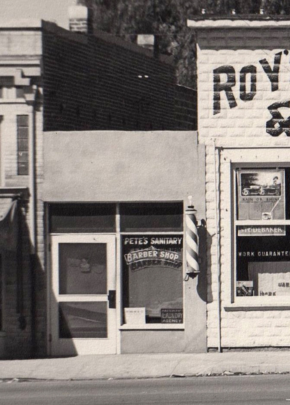 Pete’s Sanitary Barbershop circa 1920.