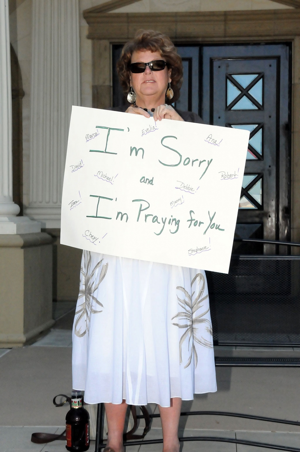 Donneta Smallwood stood in front of Fillmore City Hall last week with a sign to express her opinion about the resent city layoffs. Her sentiment reflects a different point of view from Councilmember Jamey Brooks who stated “you reap what you sow” at last week’s council meeting regarding the layoffs.