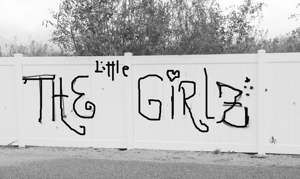 A local gang tagged the Riverwalk levee last week. They must have been bored. Maybe getting a job, like a real man, would solve the problem. A $300 reward is offered by the Gazette for information leading to the arrest and conviction of the ‘girlz’ resonsible for this.