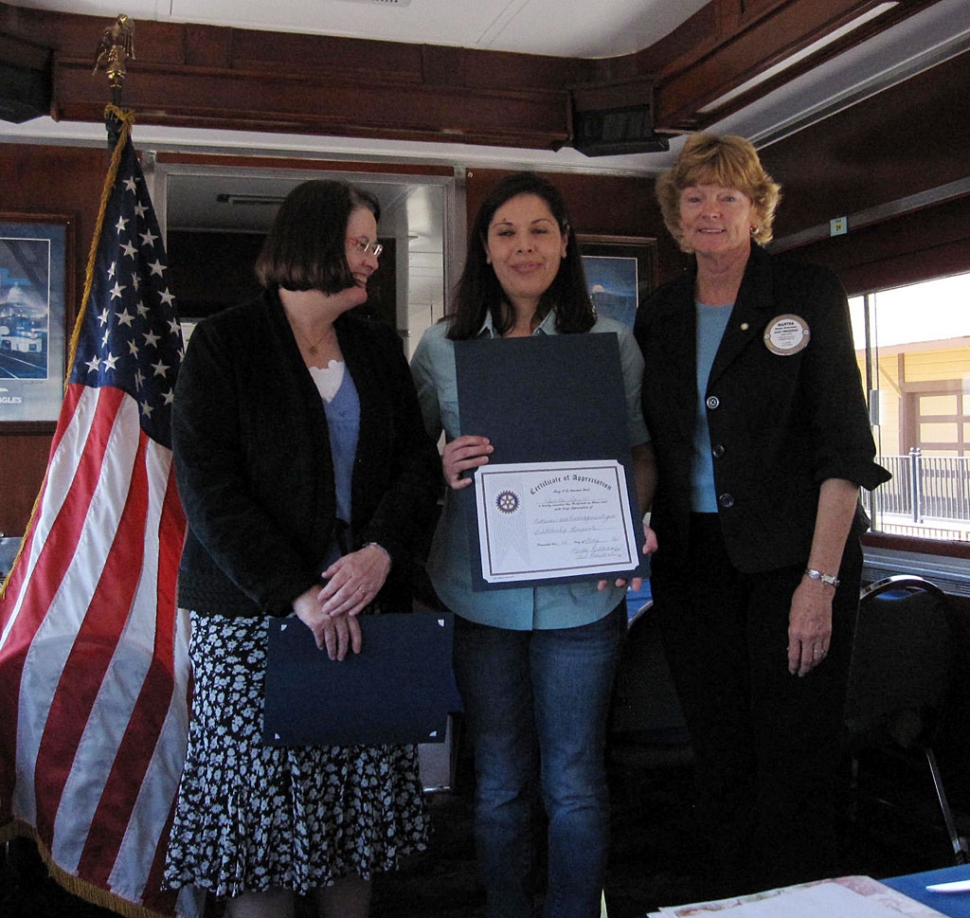 Fillmore Rotary Club: Pictured (l-r) are Counselor, Karen Ashim; College/Career Technician, Isela Larin; and Martha Richardson, Rotary Club President.