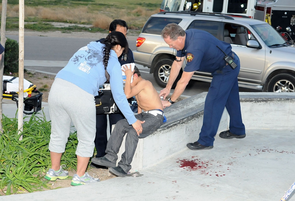 Fortunately, it wasn’t a serious injury; two boys bumped into each other, one received a head wound. First responder Capt.