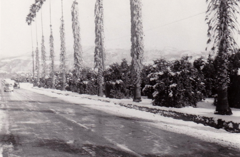 Chambersburg Road covered in snow after the storm.