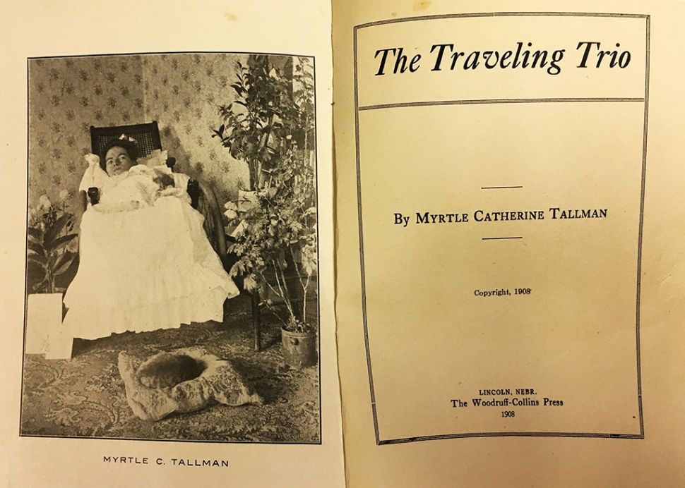 A copy of the inside cover of Myrtle’s book circa 1908.