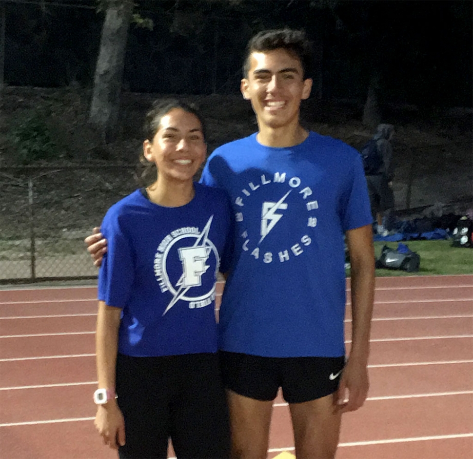 Fillmore Flashes Diana Perez and Fabian Del Villar were named Citrus Coast League Champions in the 1600m & 3200m relays. Diana was also named the Citrus League Runner of the Year, and Fabian was named Citrus League’s Most Valuable Athlete of the year. Photo courtesy Kim Tafoya.