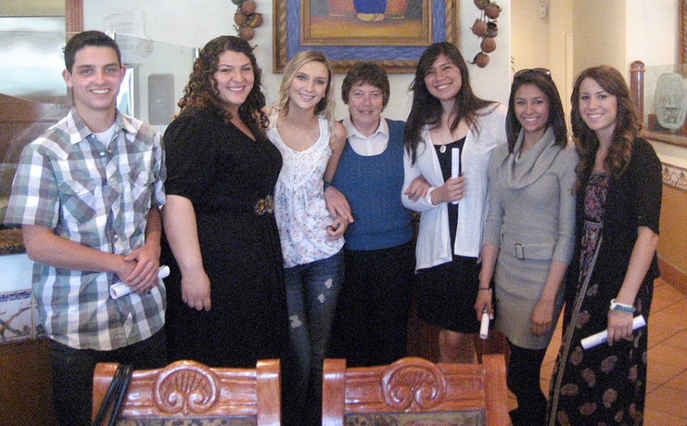Pictured are Fillmore High Seniors, winners of a $l,000 scholarship: Grace Ann Simon, Karissa Tarango, Mariah Perez, Chloe Keller, Riley Wright, Troy Spencer.